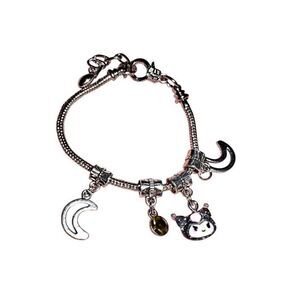 Silver Kawaii Kuromi Charm Bracelet